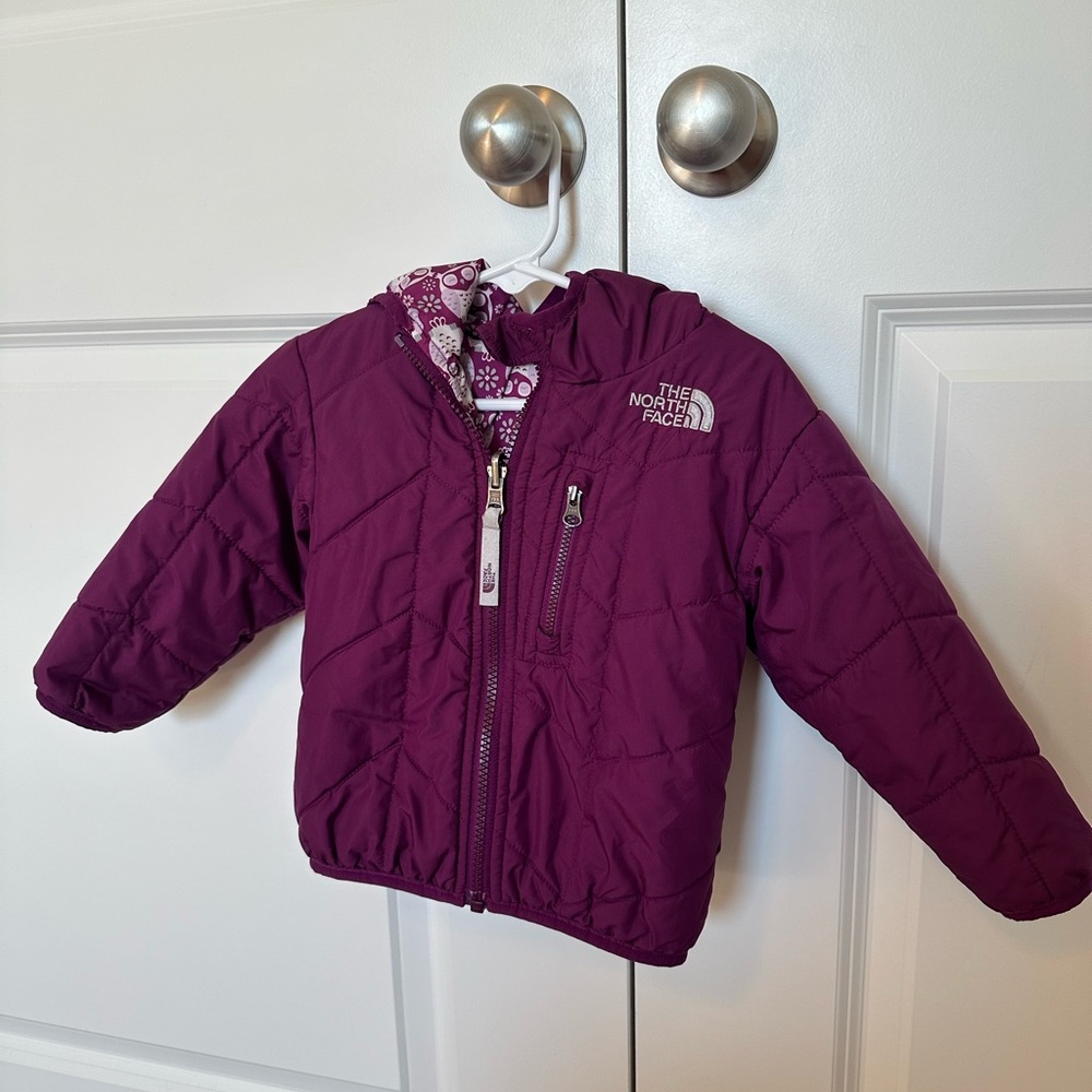 North Face Lightweight reversible winter jacket size 12-18 months
